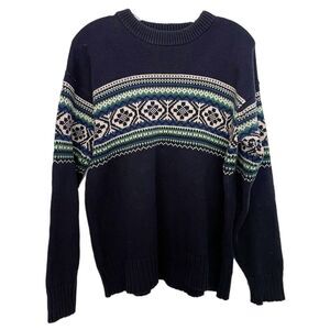 Vintage 90's Aeropostale Intarsia Knit Crewneck Sweater Men's Small